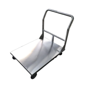 Troli barang dorong material stainless steel ukuran 95x60x95 cm