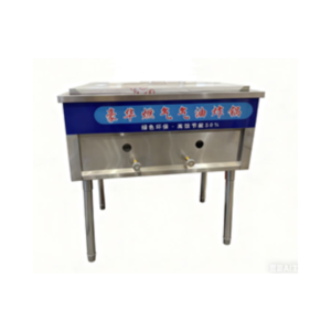 Mesin penggoreng gas 2 tungku bahan stainless ukuran 73x45x80 cm