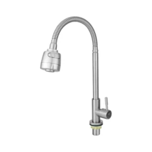 Kran leher angsa SE1 KAWT ST L763G untuk pemasangan bak cuci piring atau wastafel.